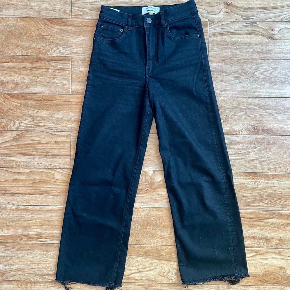 Reformation Emma High Rise Wide Leg Jeans Black Size 26